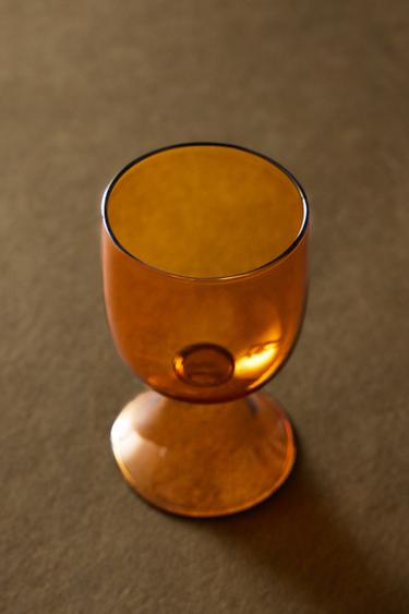 SHORT COLOURED BOROSILICATE GLASS X COLLAGERIE - Ochre by Zara