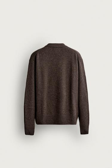 100% CASHMERE REGULAR FIT CARDIGAN — Brown marl 2