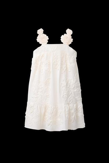 KLEID MIT BLUMENSTICKEREI - Cremefarben von Zara - Bild 0