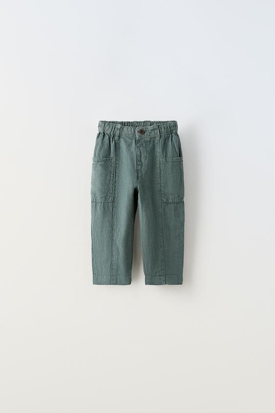 LINEN TROUSERS WITH POCKETS - Petrol blue | ZARA United Kingdom