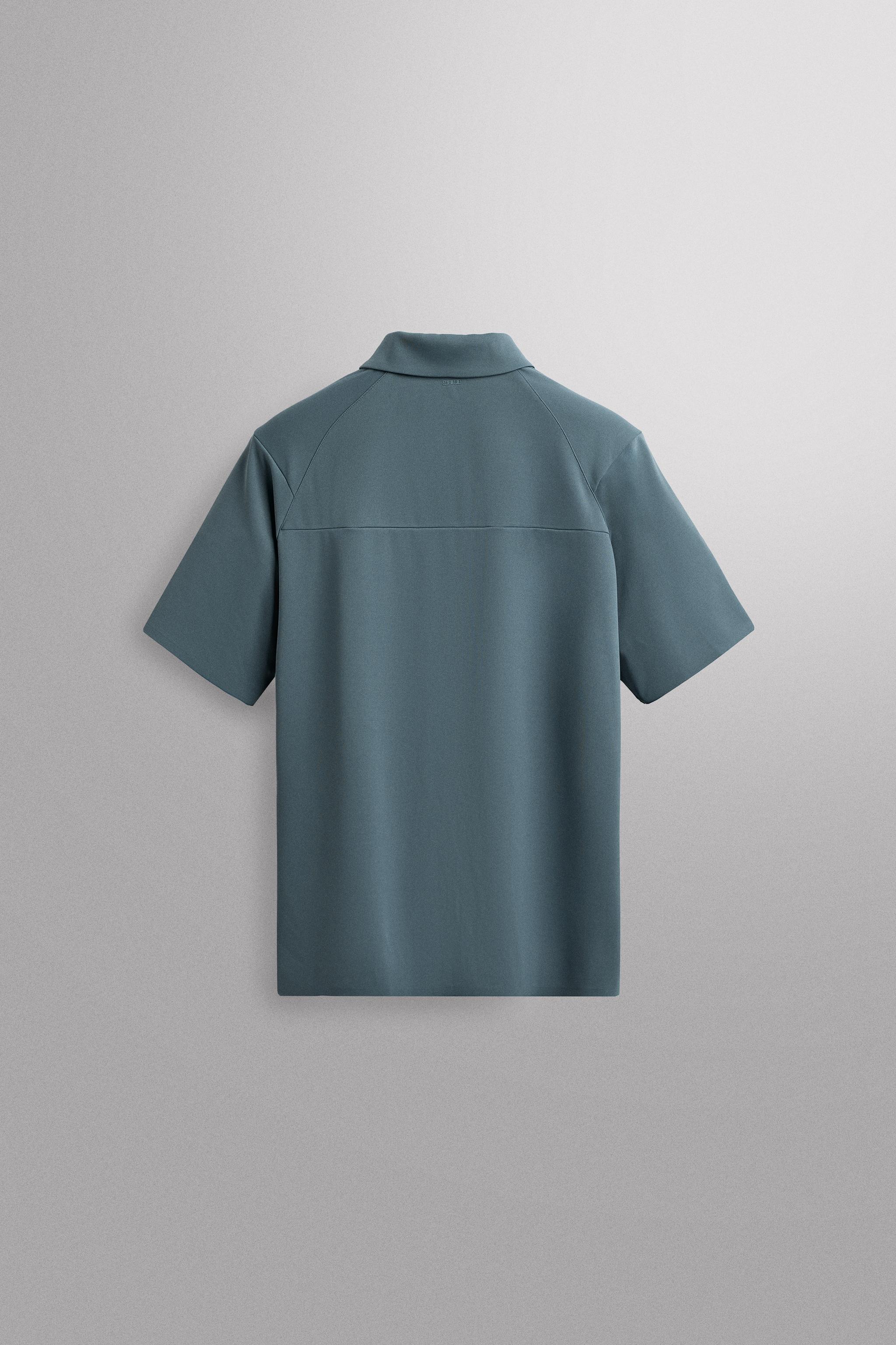 Мужские топы Zara TECHNICAL PIQUÉ TRAINING POLO — фото 8