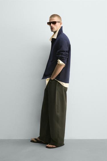 SURCHEMISE RELAXED FIT COTON ET LIN - Bleu marine de Zara - Image 3