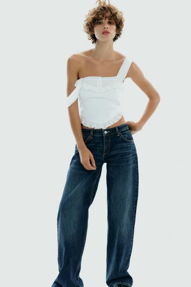 КОМБИНИРОВАННЫЙ ТОП С ФУРНИТУРОЙ — БЕЛЫЙ от Zara