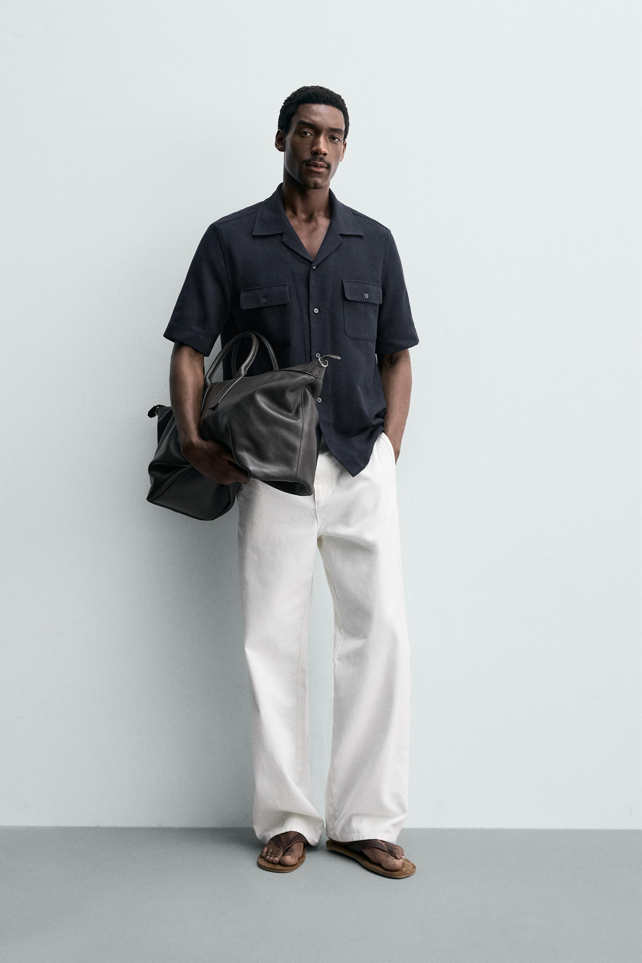 STRIPED JACQUARD POCKET SHIRT