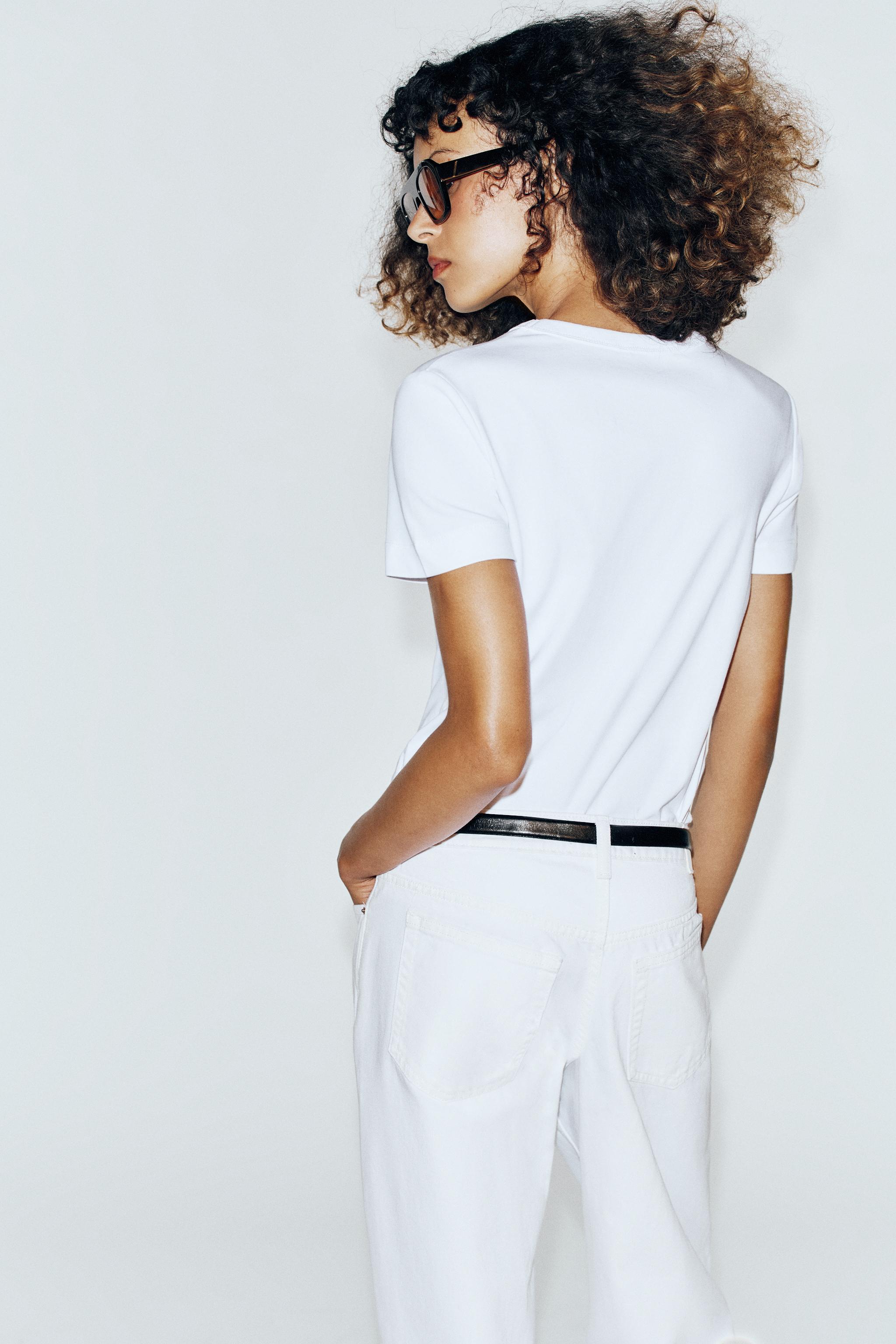 Zara İNTERLOK KISA KOLLU T-SHIRT görsel 4