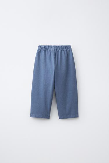HEAVY JERSEY BAGGY TROUSERS - Blue by Zara - Image 1