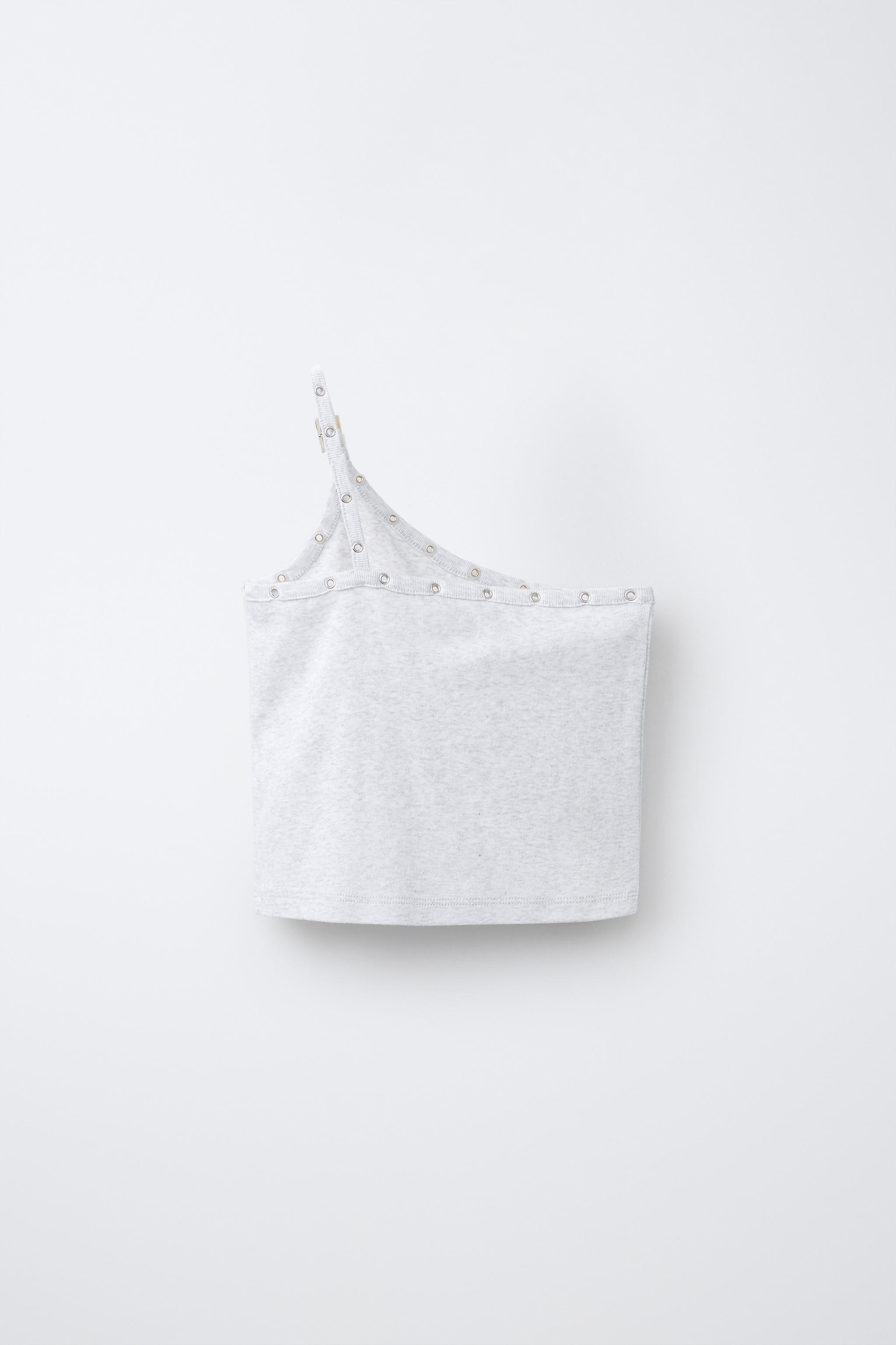 REGULAR ASYMMETRIC BUCKLE TOP - White | ZARA Turkey
