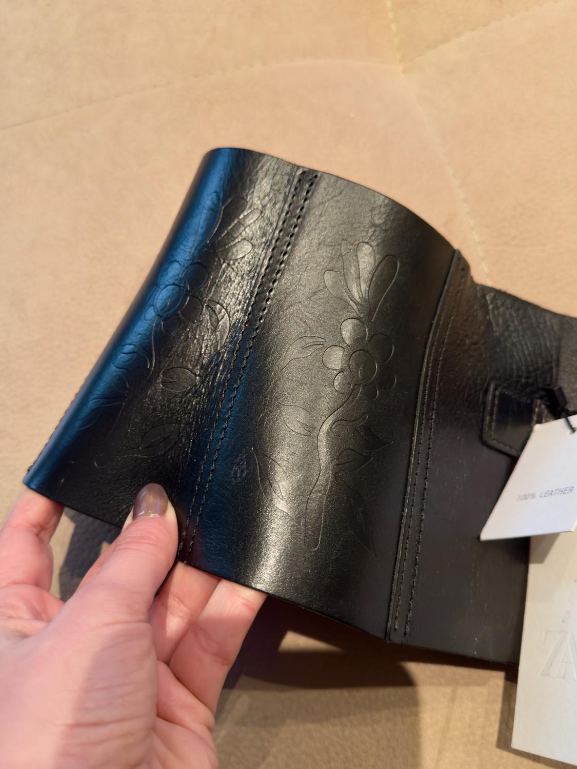 100% TEXTURED LEATHER WAIST BELT - Image 5