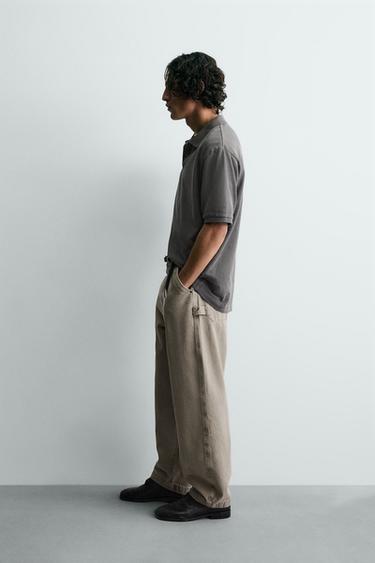 BALLOON FIT WASHED TROUSERS - Light sand by Zara - Image 3