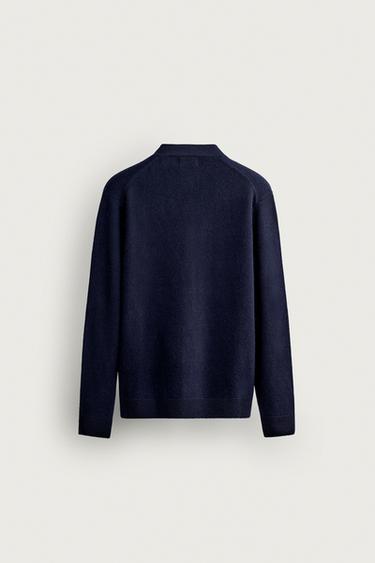 WOOL BLEND REGULAR FIT CARDIGAN — Navy blue 2