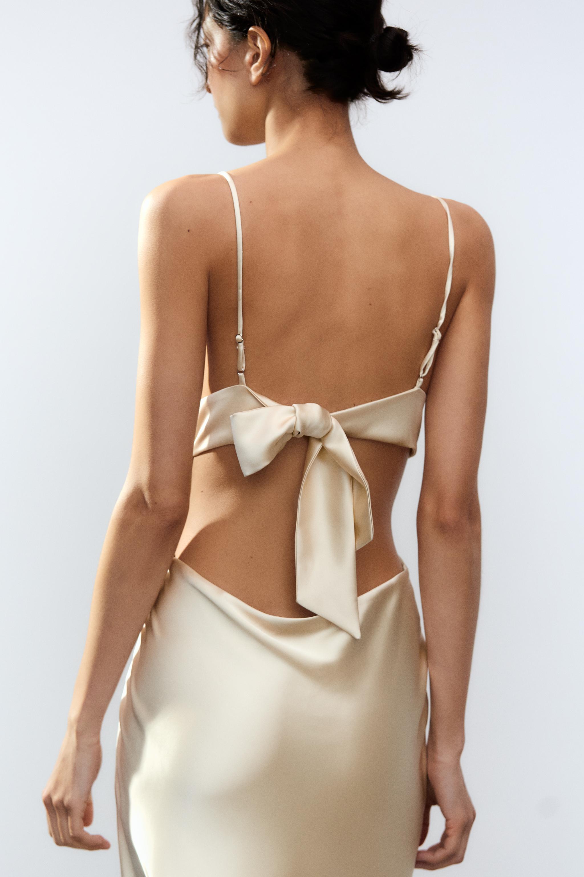 SATIN WRAP DRESS - Vanilla | ZARA United States SATIN WRAP DRESS - Vanilla | ZARA United States