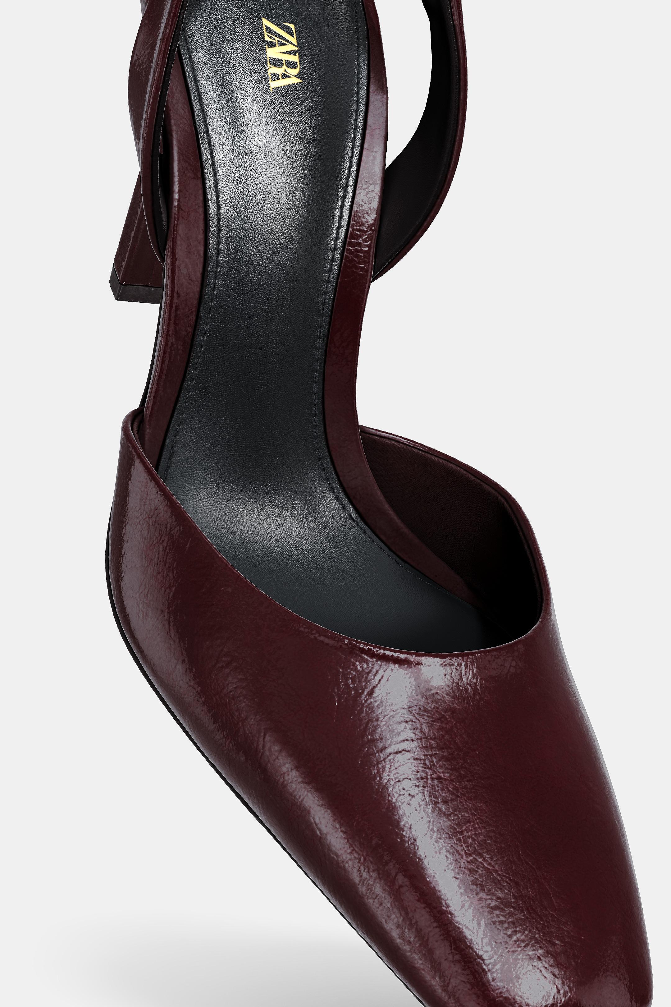 SQUARE-TOE HEELS - Burgundy Red | ZARA United Kingdom