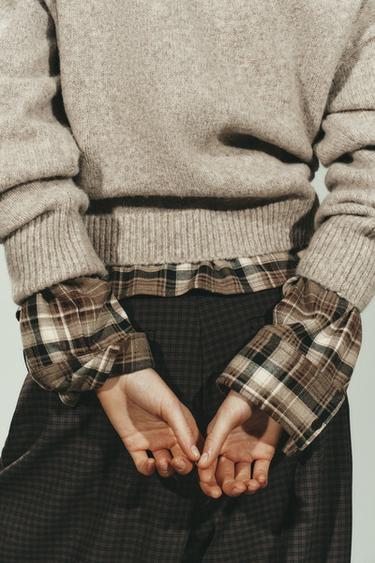 CHECK TROUSERS WITH DARTS - Grey by Zara - Image 2