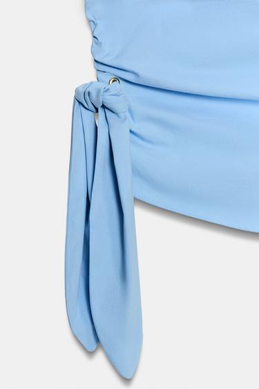 POPLIN TOP WITH KNOTTED DETAIL - Sky blue by Zara - Image 8