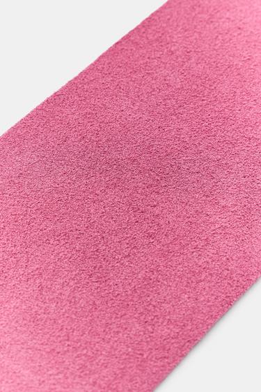 CEINTURE EN DAIM 100% BOUCLE RECOUVERTE - Rose de Zara - Image 4
