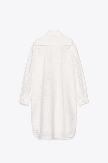 ZW COLLECTION DRESS WITH CUTWORK EMBROIDERY - White by Zara - Image 6