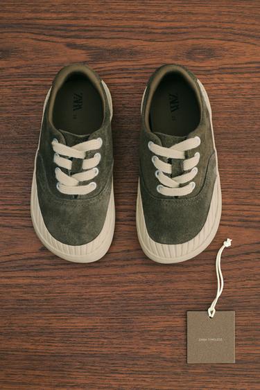 ZARA TIMELESS - LEATHER PLIMSOLLS - Khaki Green by Zara - Image 7