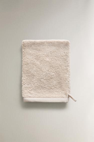 COTTON TERRY BATH MITT — Sand 1