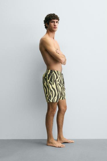 ANIMAL PRINT LONG SWIMMING TRUNKS - Zebra by Zara - Image 2