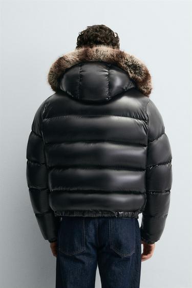 HOODED 100% FEATHER DOWN PUFFER JACKET - Black by Zara - Image 2