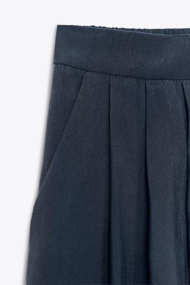 PANTALON FLUIDE PLIS ZW COLLECTION - Bleu marine de Zara - Image 10