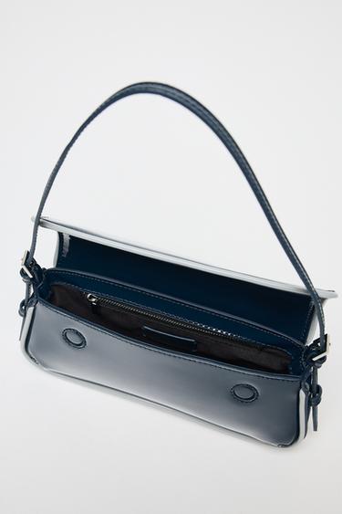 SAC PORTÉ ÉPAULE EFFET VERNI CONTRASTE - Bleu de Zara - Image 5