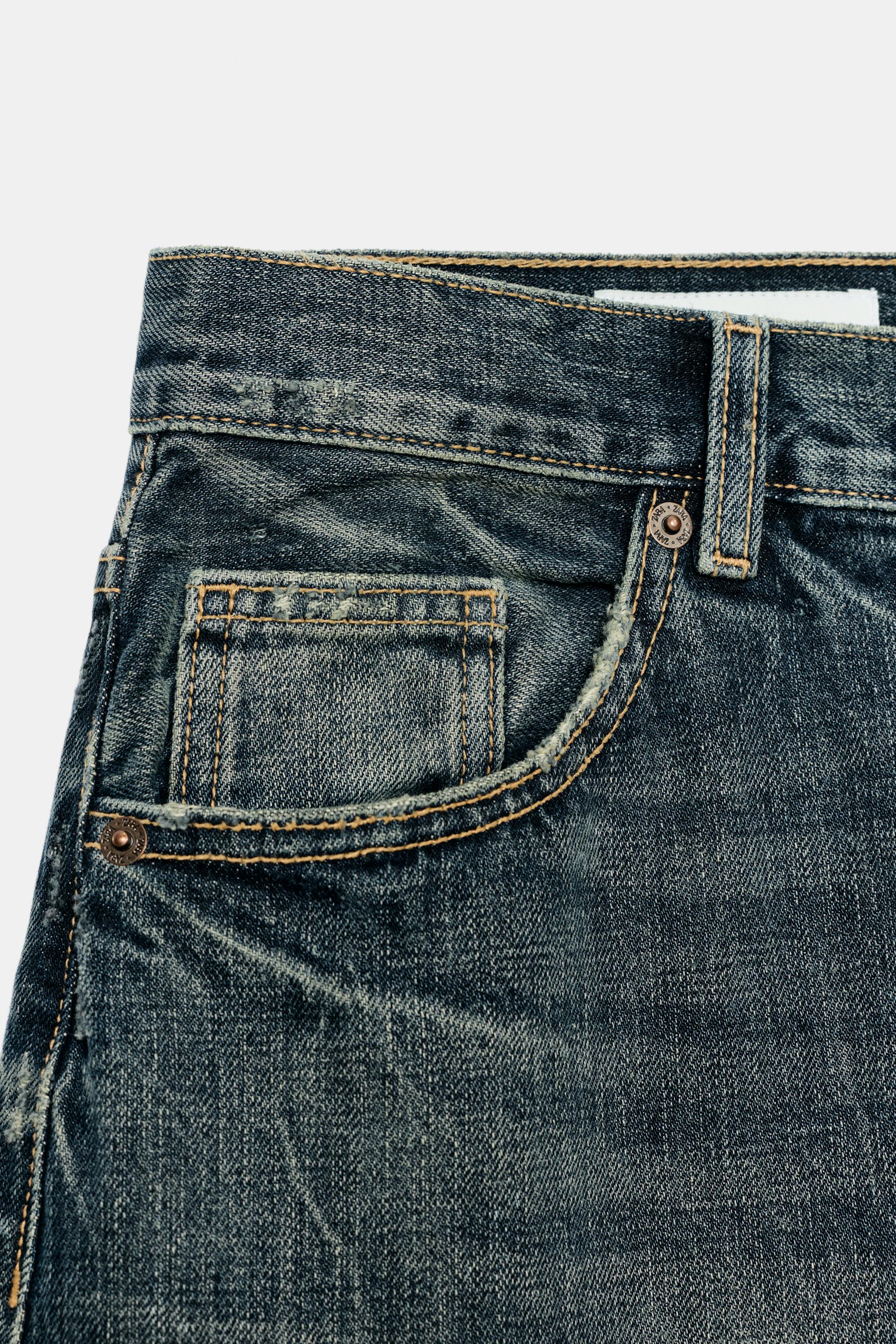Zara Trf Yüksek Bel Ekstra Geniş Paça Jean görsel 8