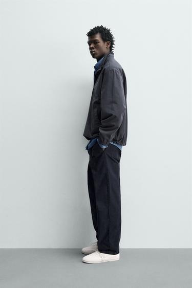 COTTON-LYOCELL QUARTER-ZIP OVERSHIRT - Anthracite grey by Zara - Image 3