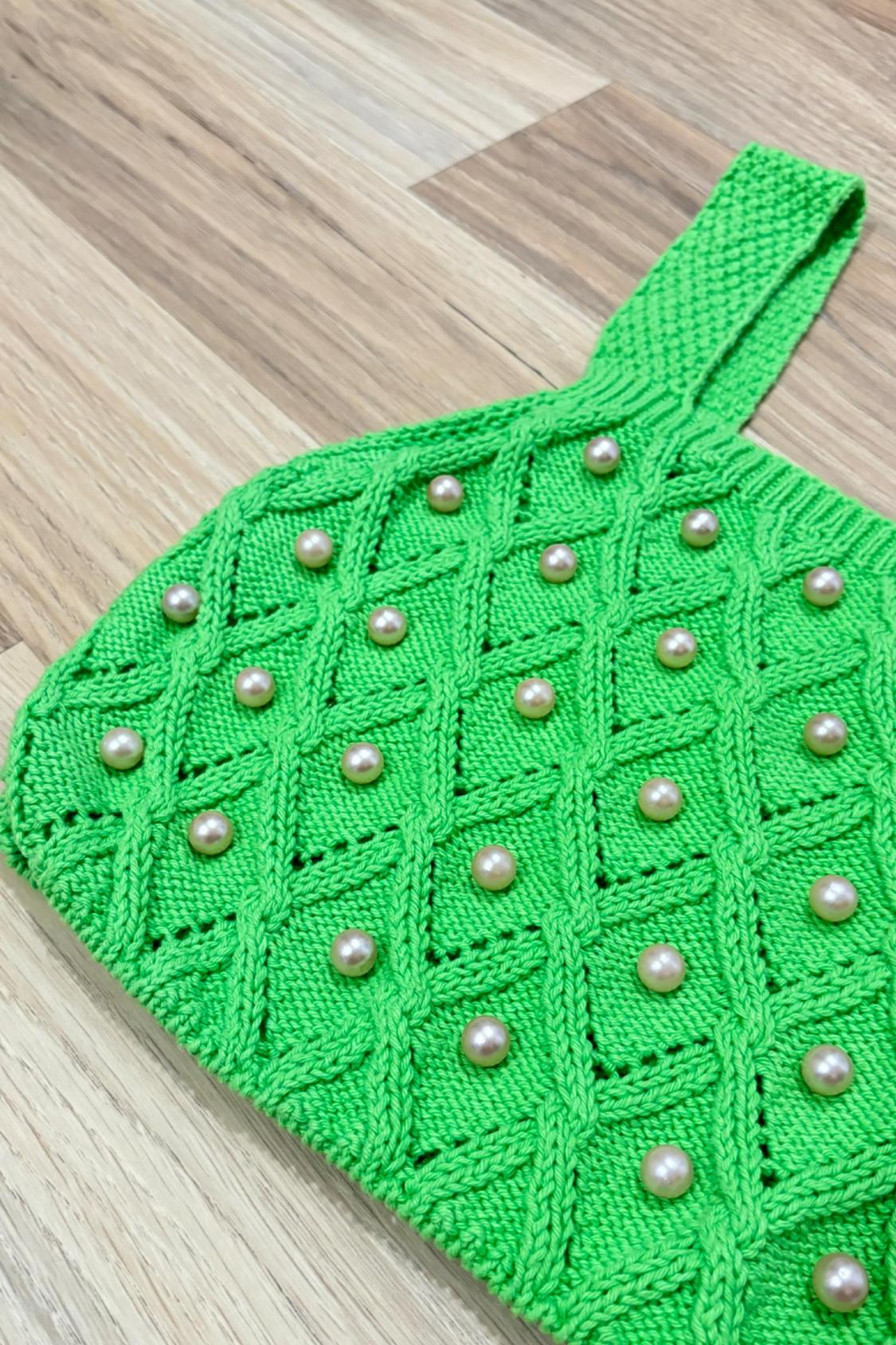 KNIT TOP WITH FAUX PEARL APPLIQUÉS - Image 2