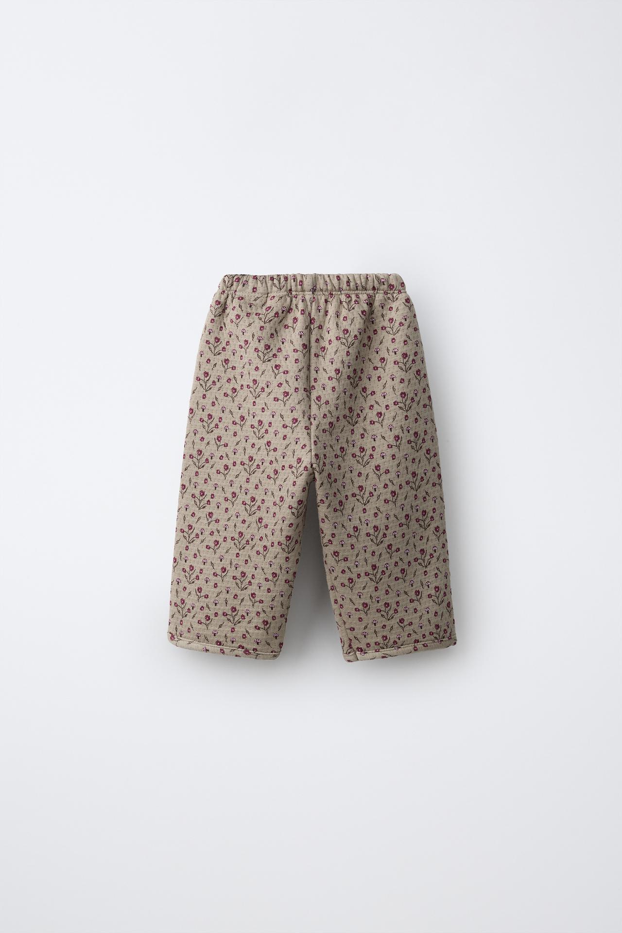 FLORAL TEXTURE PANTS — Sand