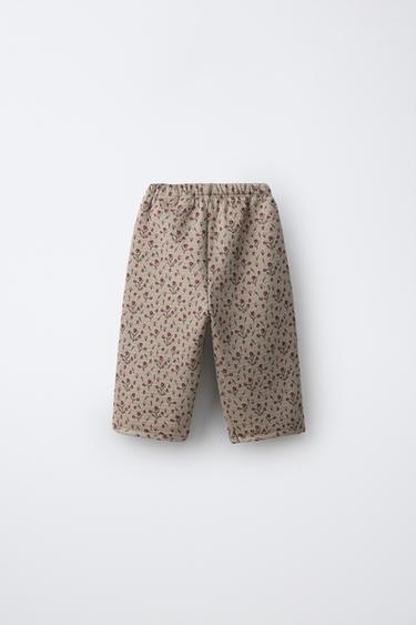 FLORAL TEXTURE PANTS — Sand 2