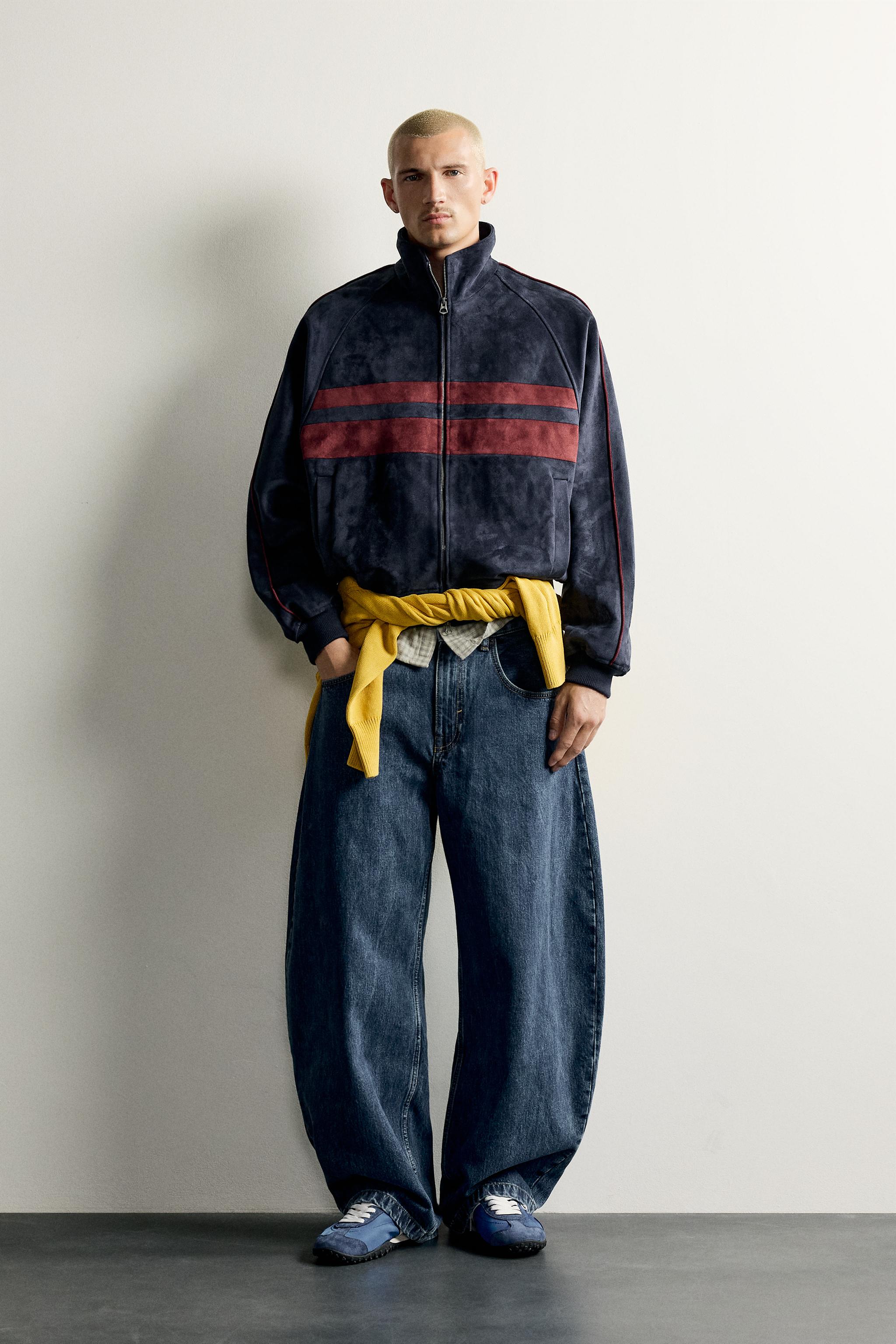 BLOUSON EFFET DAIM COLORIS CONTRASTE