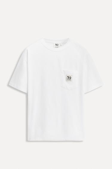 Zara 50TH ANNIVERSARY POCKET PATCH T-SHIRT - White
