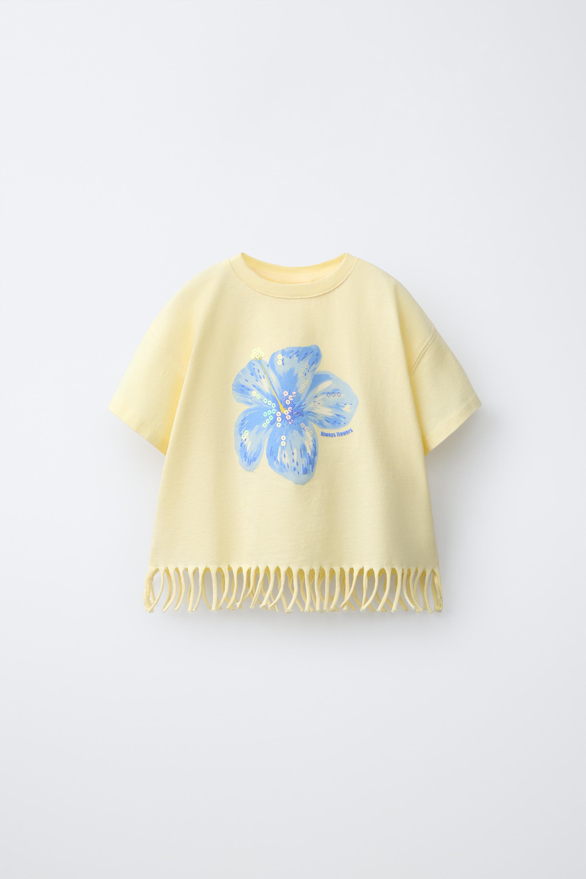 FRINGE FLOWER SEQUIN T-SHIRT
