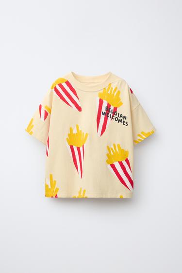 CAMISETA ESTAMPADO PATATAS FRITAS - Amarillo de Zara - Imagen 0