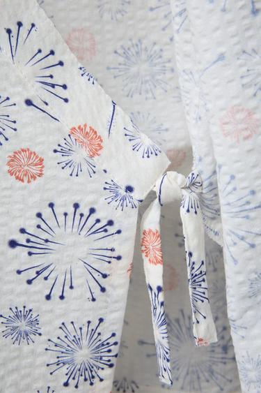 9-18 MOIS/ ENSEMBLE IMPRIMÉ KIMONO ET BERMUDA - Écru de Zara - Image 3