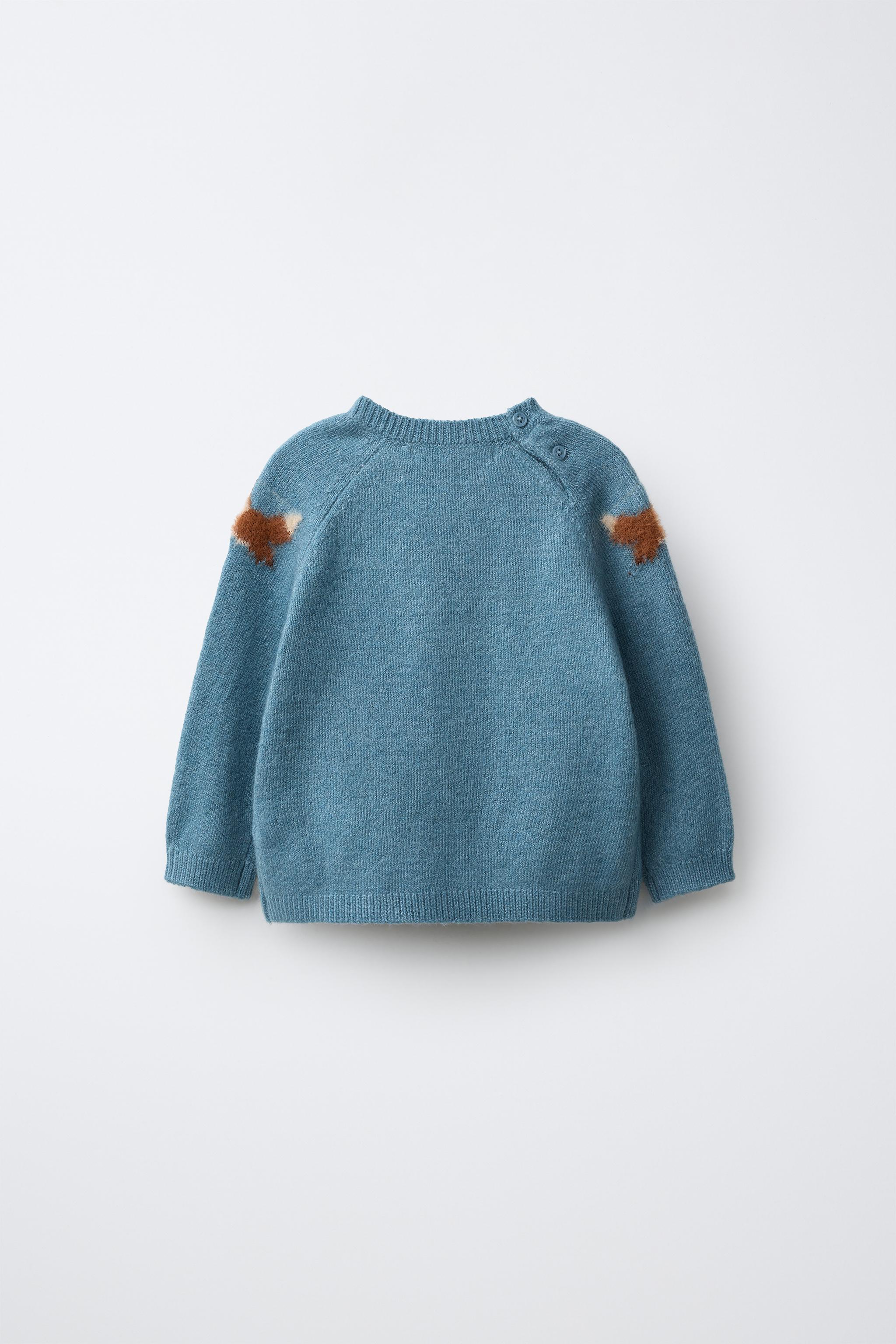 LITTLE FOX KNIT JUMPER - Mid-blue | ZARA Curaçao / Curazao