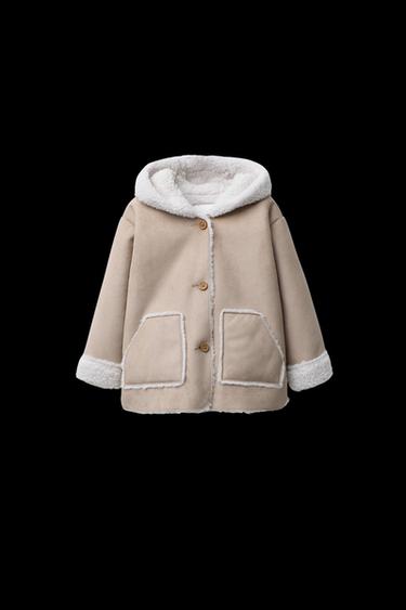 DOUBLEFACE-JACKE MIT KAPUZE - Beige von Zara