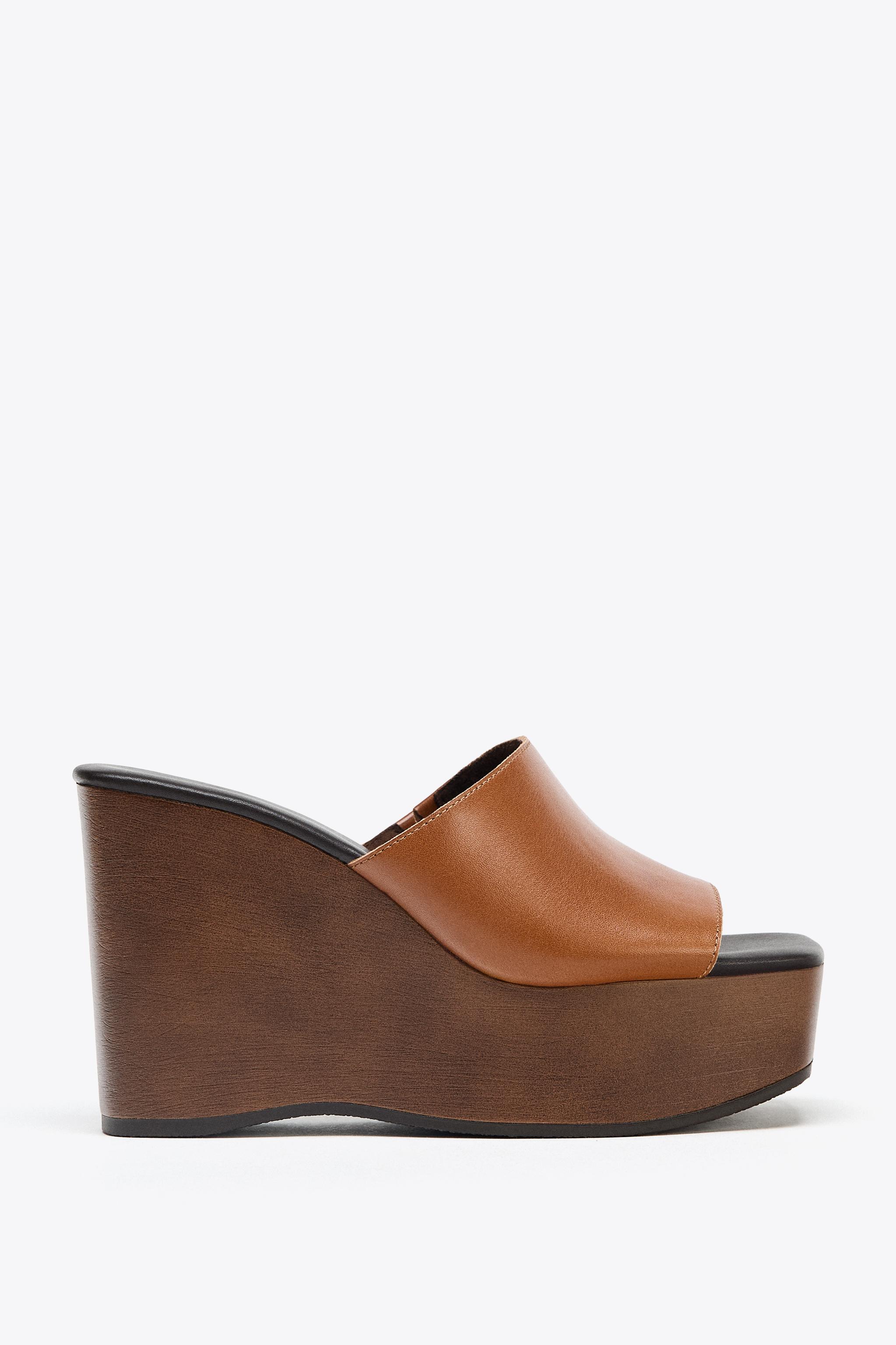 【ZARA】レザーウェッジ ブラウン | 1319/610/105 ZARA】レザーウェッジ ブラウン | 1319/610/105 (ZARA/サンダル
