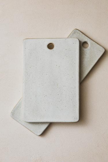 RECTANGULAR STONEWARE KITCHEN CHOPPING BOARD - Oyster-white by Zara