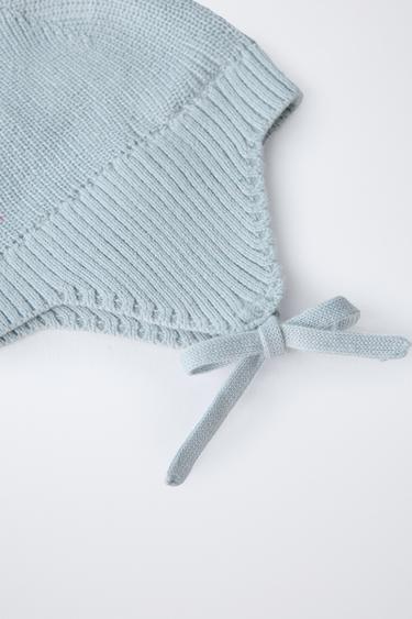 BONNET EN MAILLE PERLÉE - Bleu ciel de Zara - Image 1