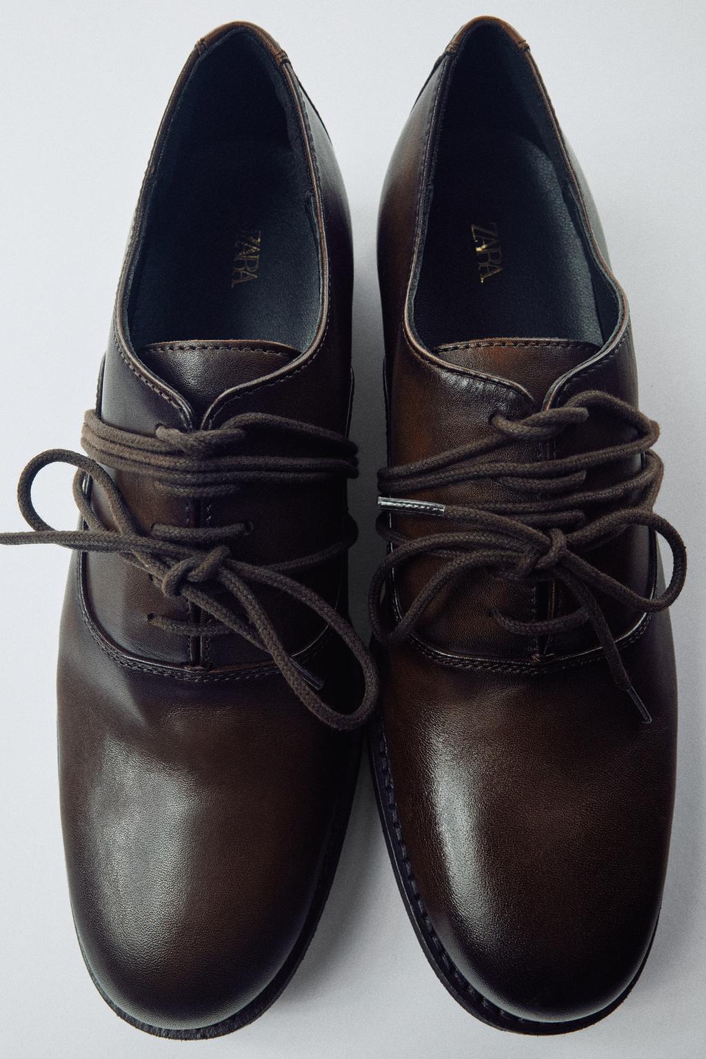 LEATHER DERBY SHOES WITH LACES