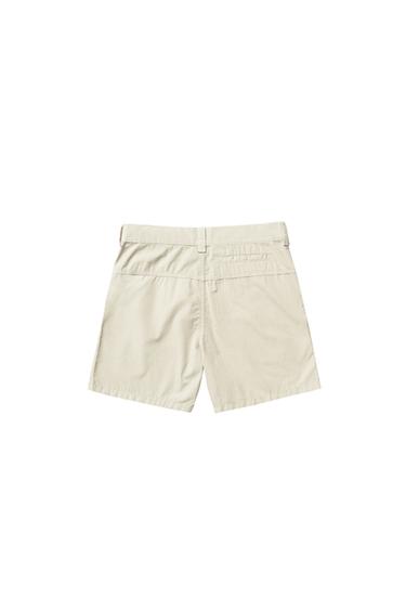 BERMUDA DÉLAVÉ EN COTON - Beige clair de Zara