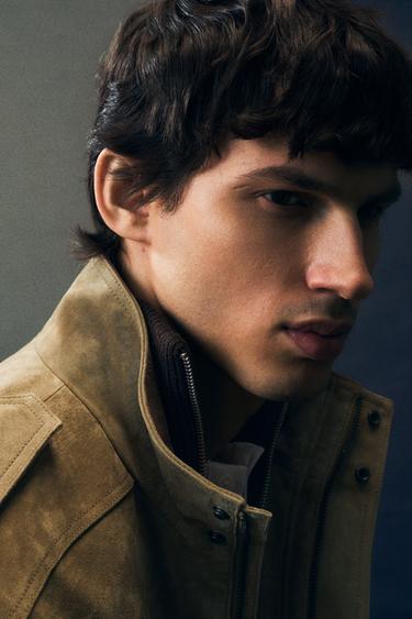 SUEDE LEATHER JACKET - Beige by Zara