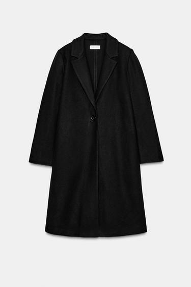 SOFT BASIC COAT - Black by Zara