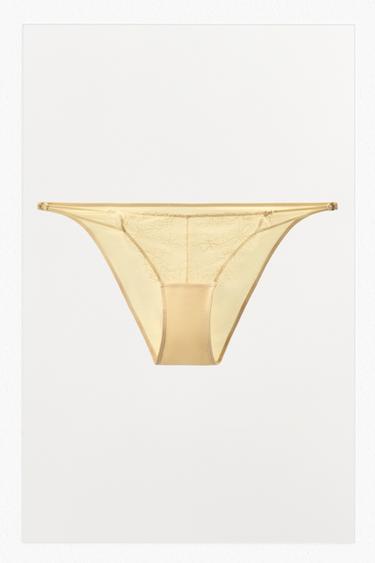 BRAGUITA CLÁSICA ENCAJE - Amarillo de Zara