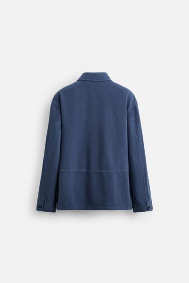 VESTE DÉLAVÉE POCHES - Bleu roi de Zara - Image 7