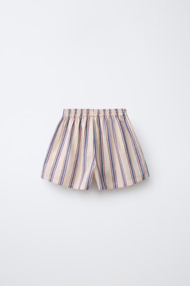 STRIPED BERMUDA SHORTS - Ecru by Zara - Image 1