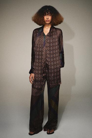ZW COLLECTION SILK TROUSERS - Multicoloured by Zara