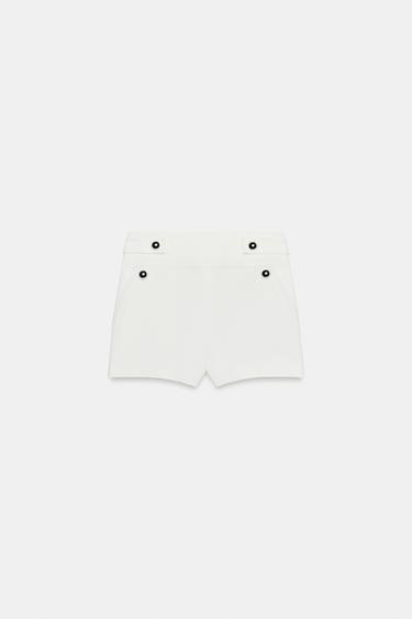 BERMUDA SHORTS WITH METAL BUTTONS - Ecru by Zara - Image 5